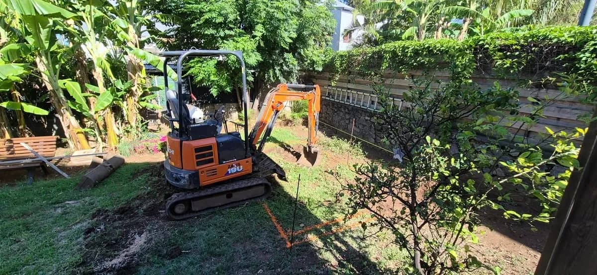 Chantier VRD viabilisation terrain La Réunion